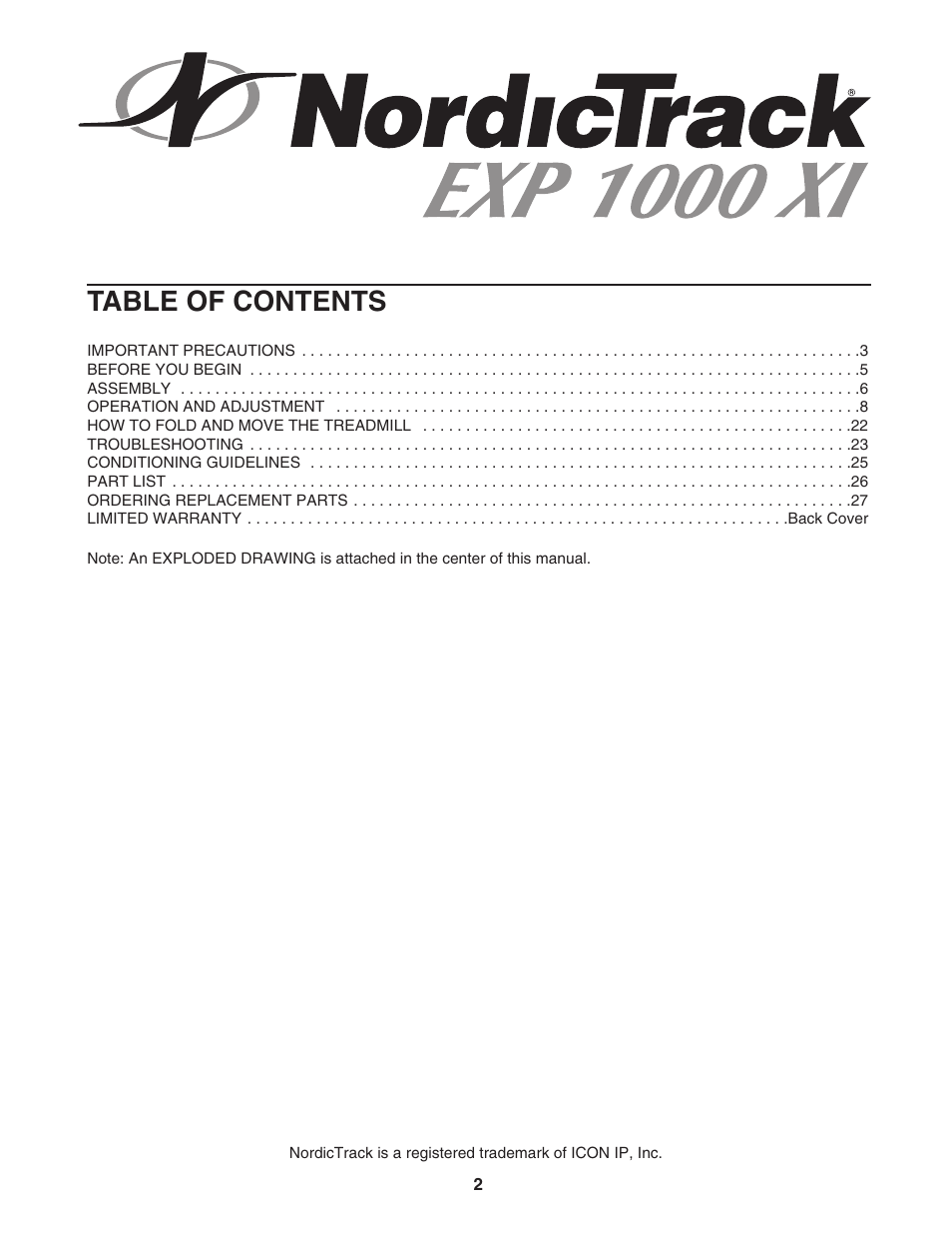 NordicTrack NTTL09712 User Manual | Page 2 / 30