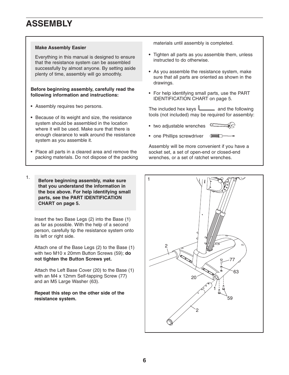 Assembly | NordicTrack NTSY9897.0 User Manual | Page 6 / 20