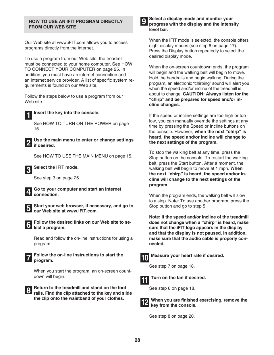 NordicTrack TREADMILL NTL14905.3 User Manual | Page 28 / 42