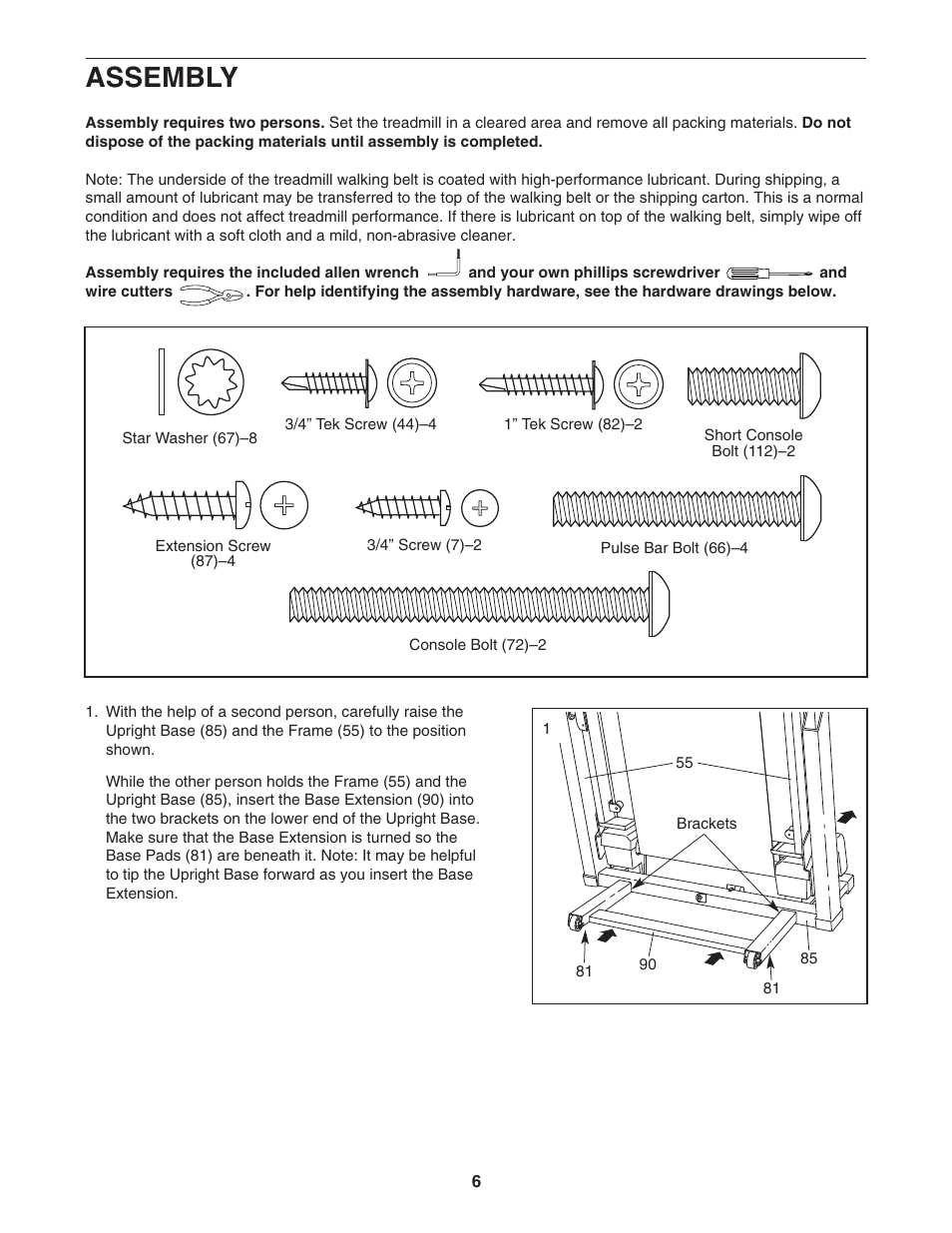 Assembly | NordicTrack C2050 NTL10951 User Manual | Page 6 / 34