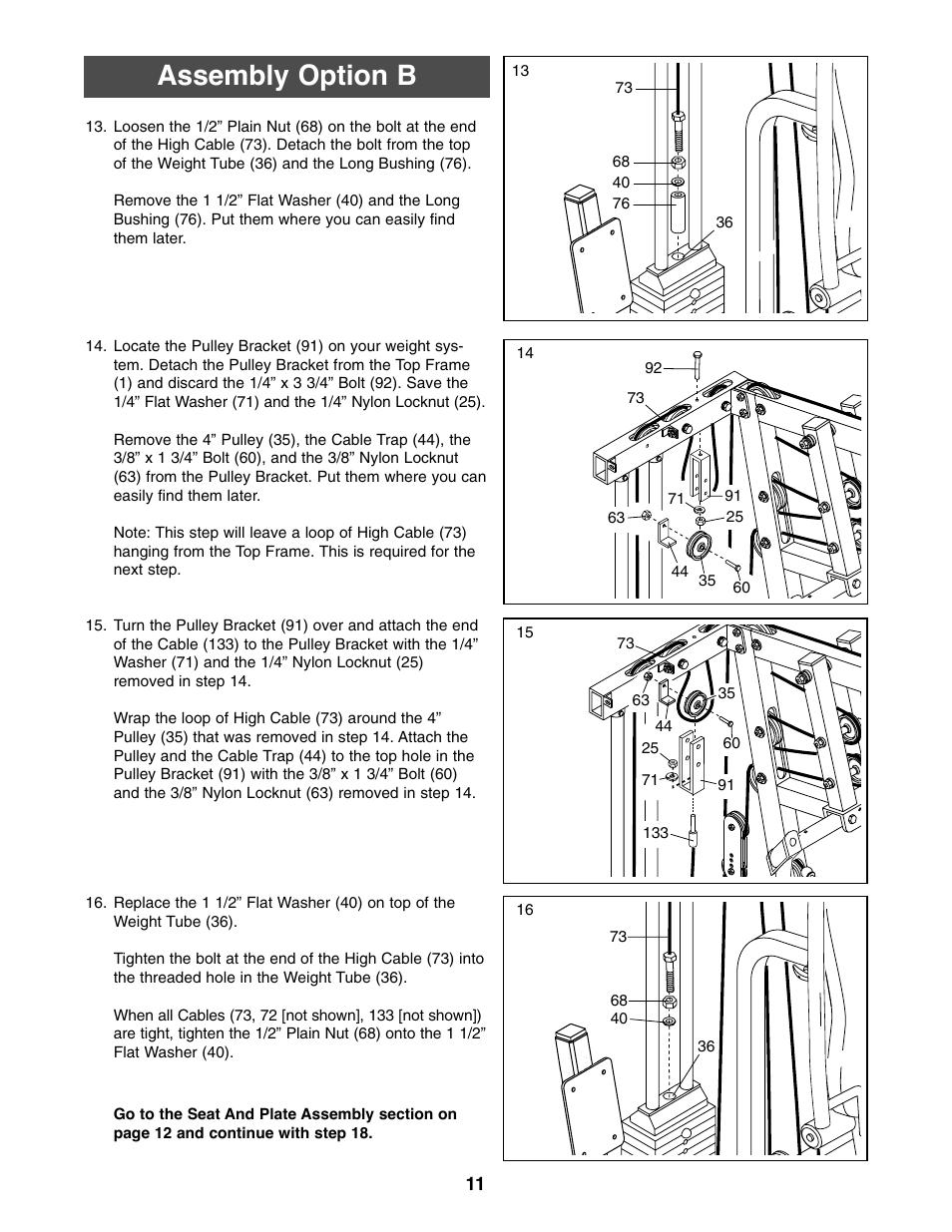 Assembly option b | NordicTrack NTSA03990 User Manual | Page 11 / 16