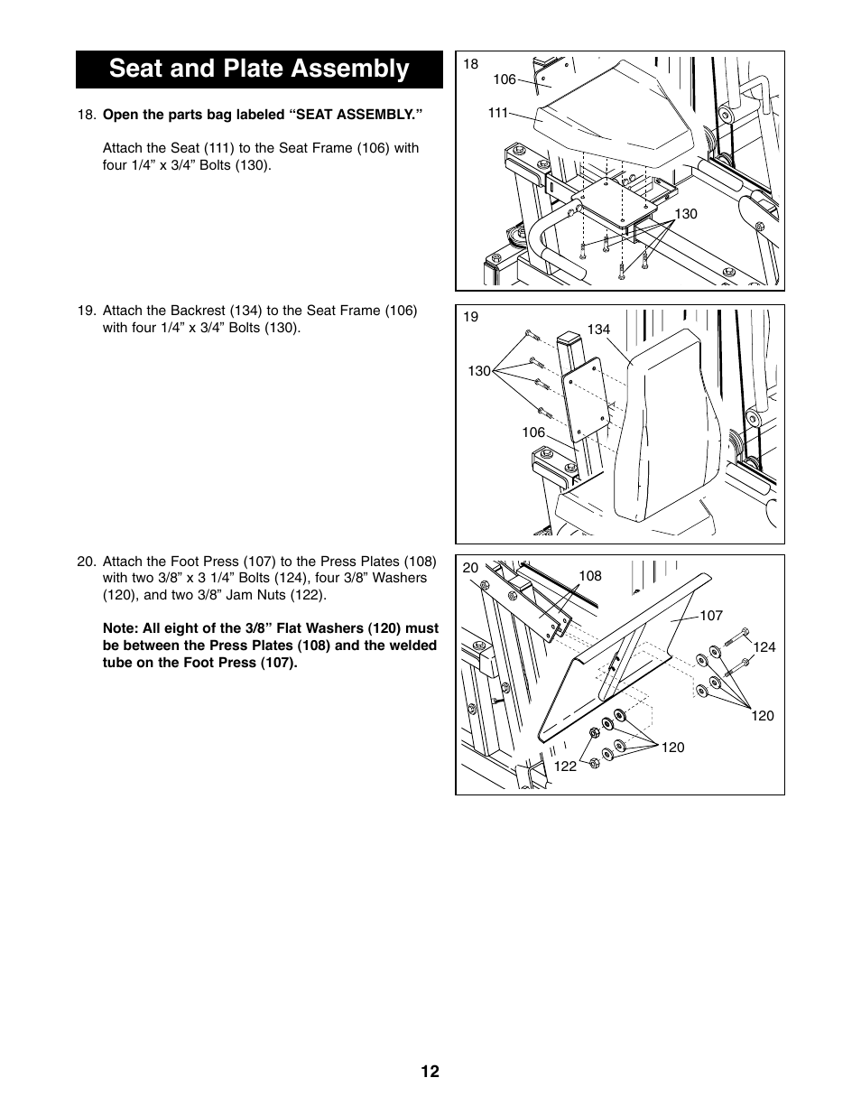 Seat and plate assembly | NordicTrack NTSA03990 User Manual | Page 12 / 16