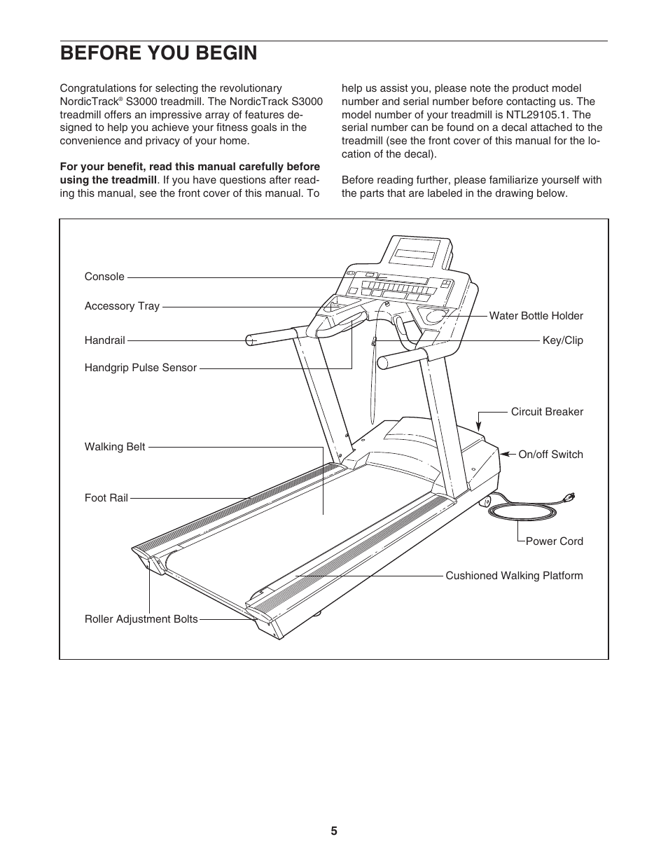 Before you begin | NordicTrack NTL29105.1 User Manual | Page 5 / 32