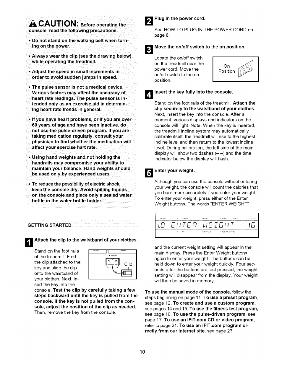A caution | NordicTrack NTTL17900 User Manual | Page 10 / 34