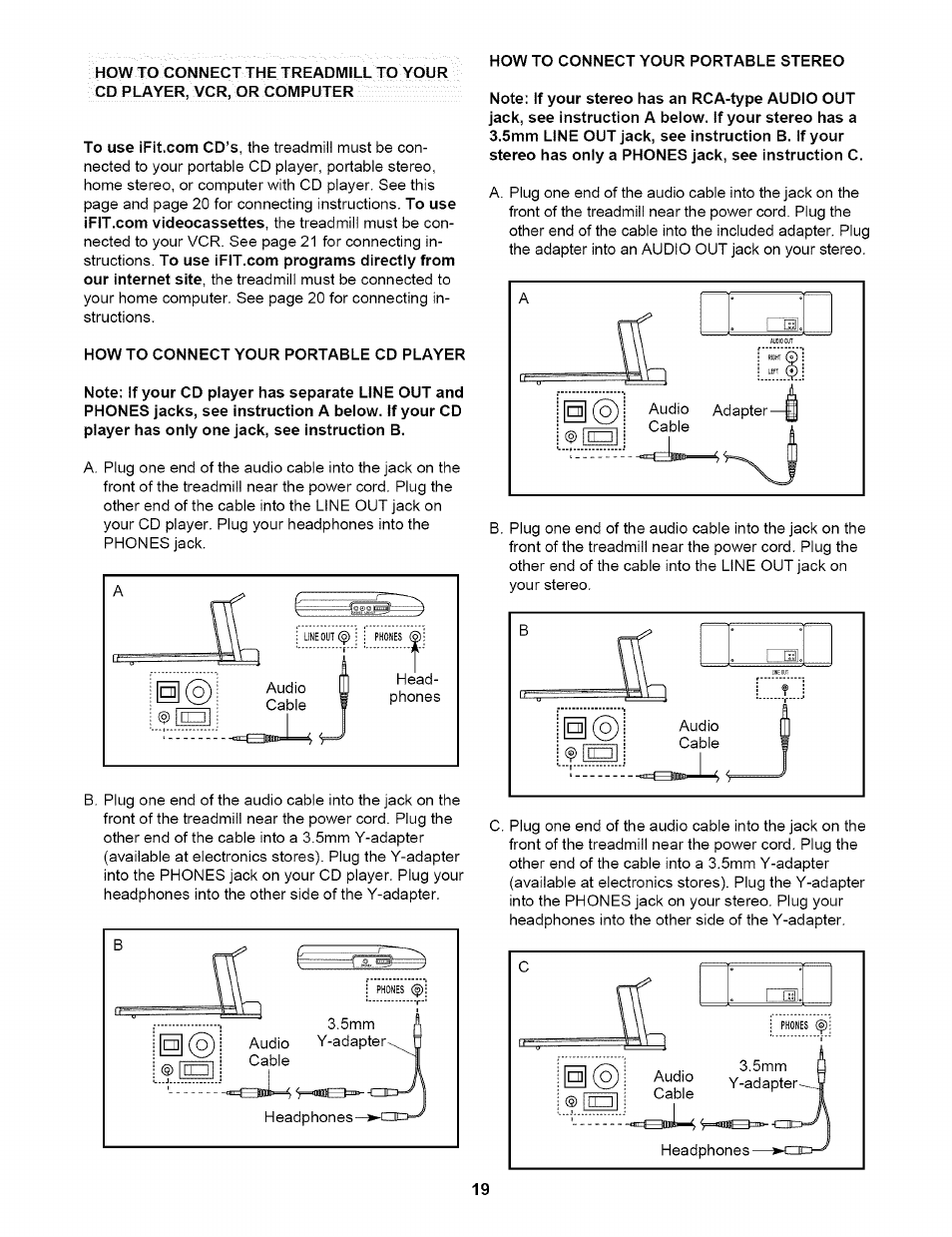 How to connect your portable cd player | NordicTrack NTTL17900 User Manual | Page 19 / 34