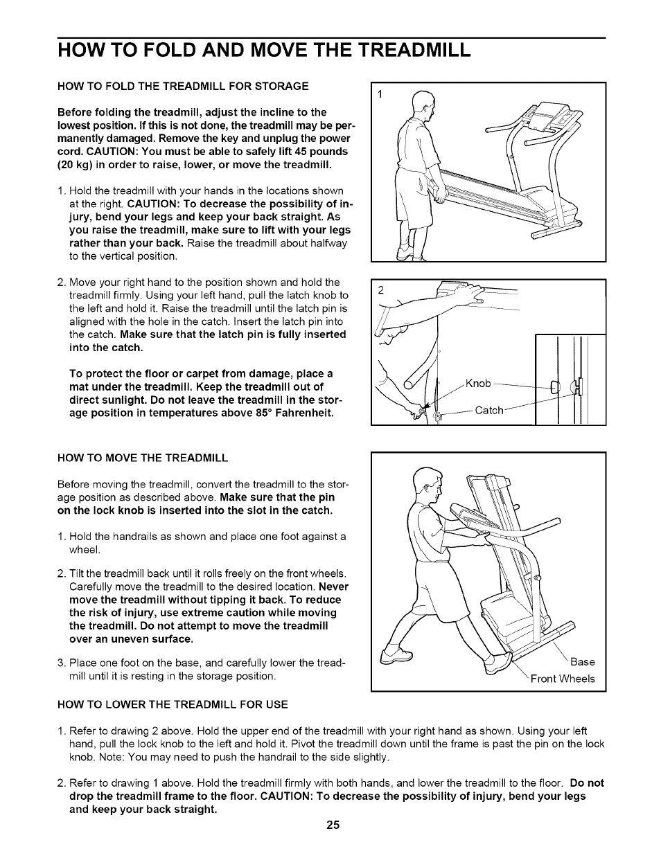 How to fold and move the treadmill | NordicTrack NTTL17900 User Manual | Page 25 / 34