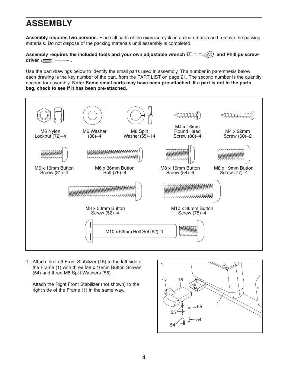 Assembly | NordicTrack NTC4015.1 User Manual | Page 4 / 24