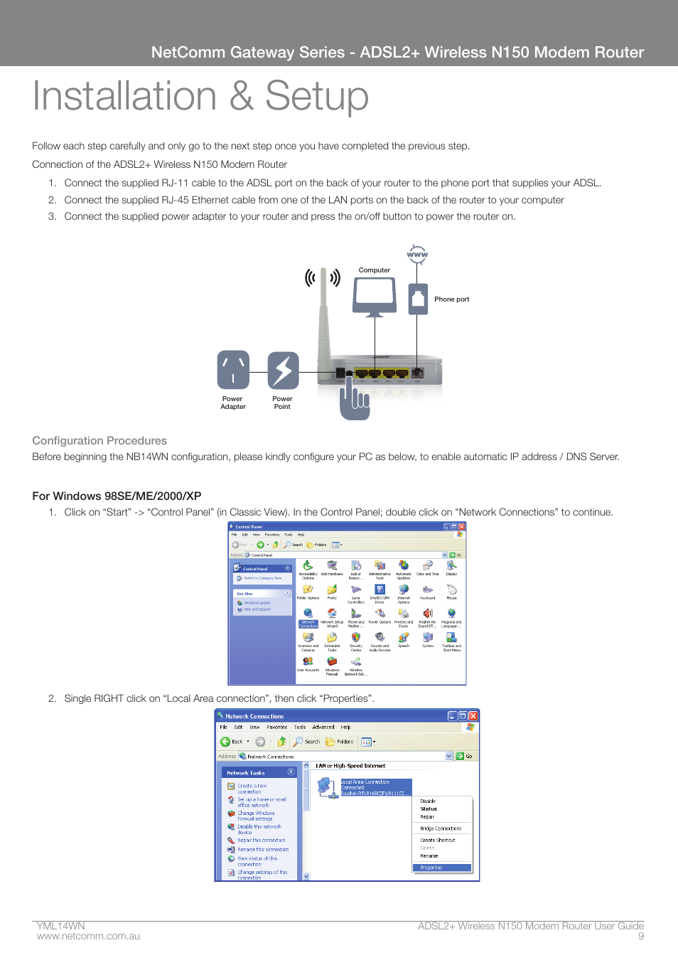 Installation & setup | NordicTrack N150 User Manual | Page 9 / 61