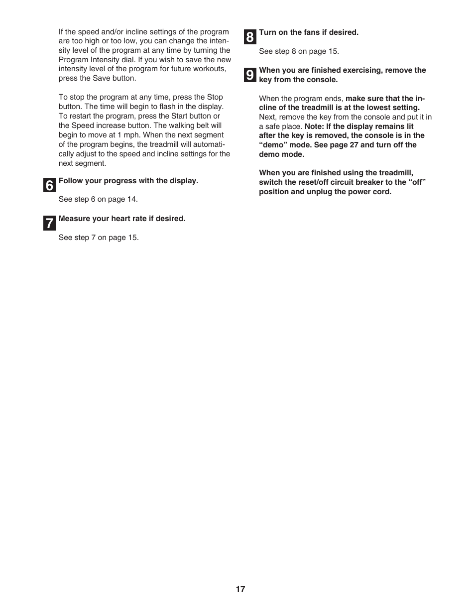 NordicTrack R 7200 treadmill NTL2295 M.0 User Manual | Page 17 / 38