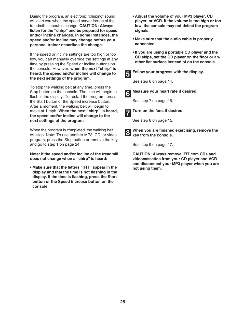 NordicTrack R 7200 treadmill NTL2295 M.0 User Manual | Page 25 / 38
