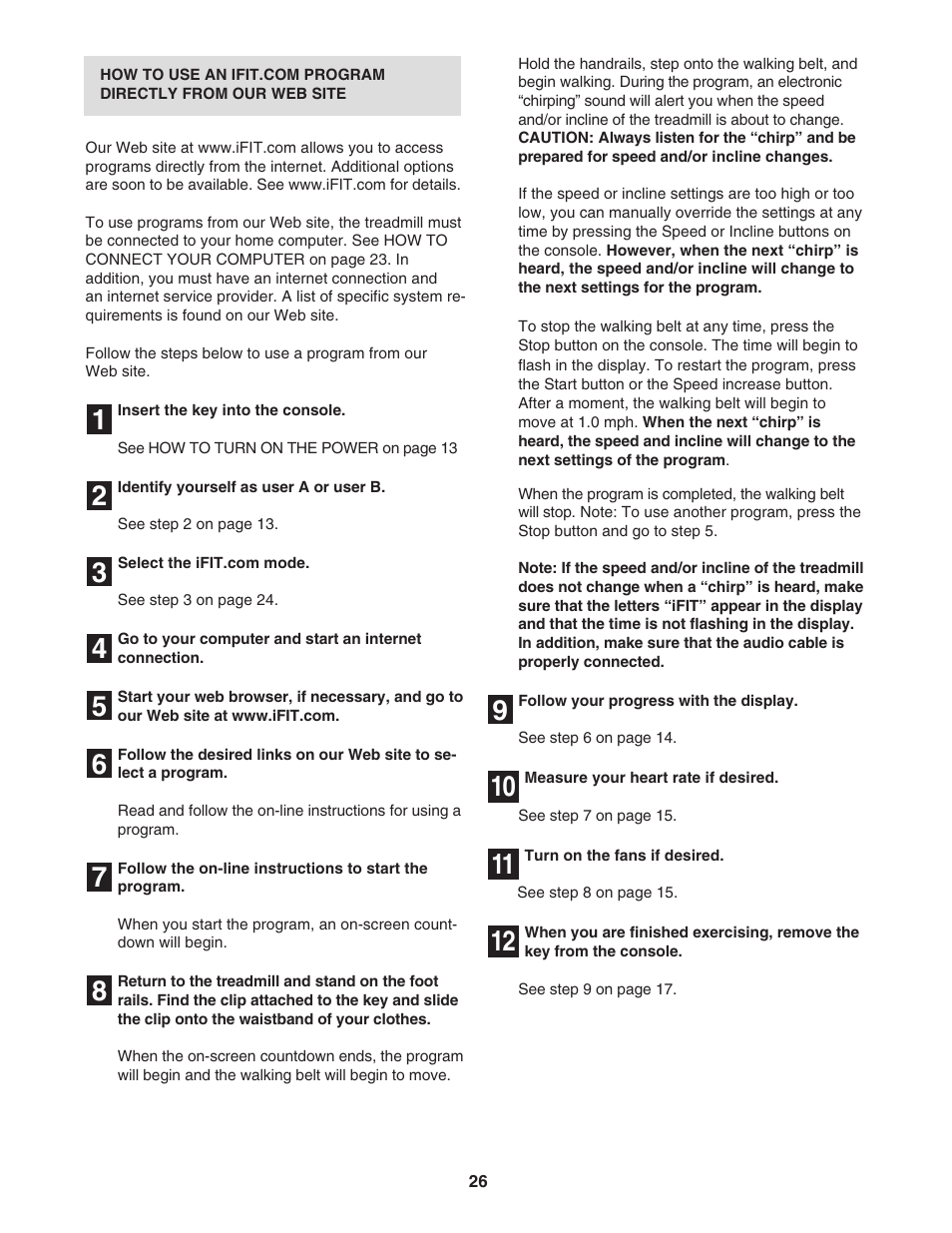 NordicTrack R 7200 treadmill NTL2295 M.0 User Manual | Page 26 / 38