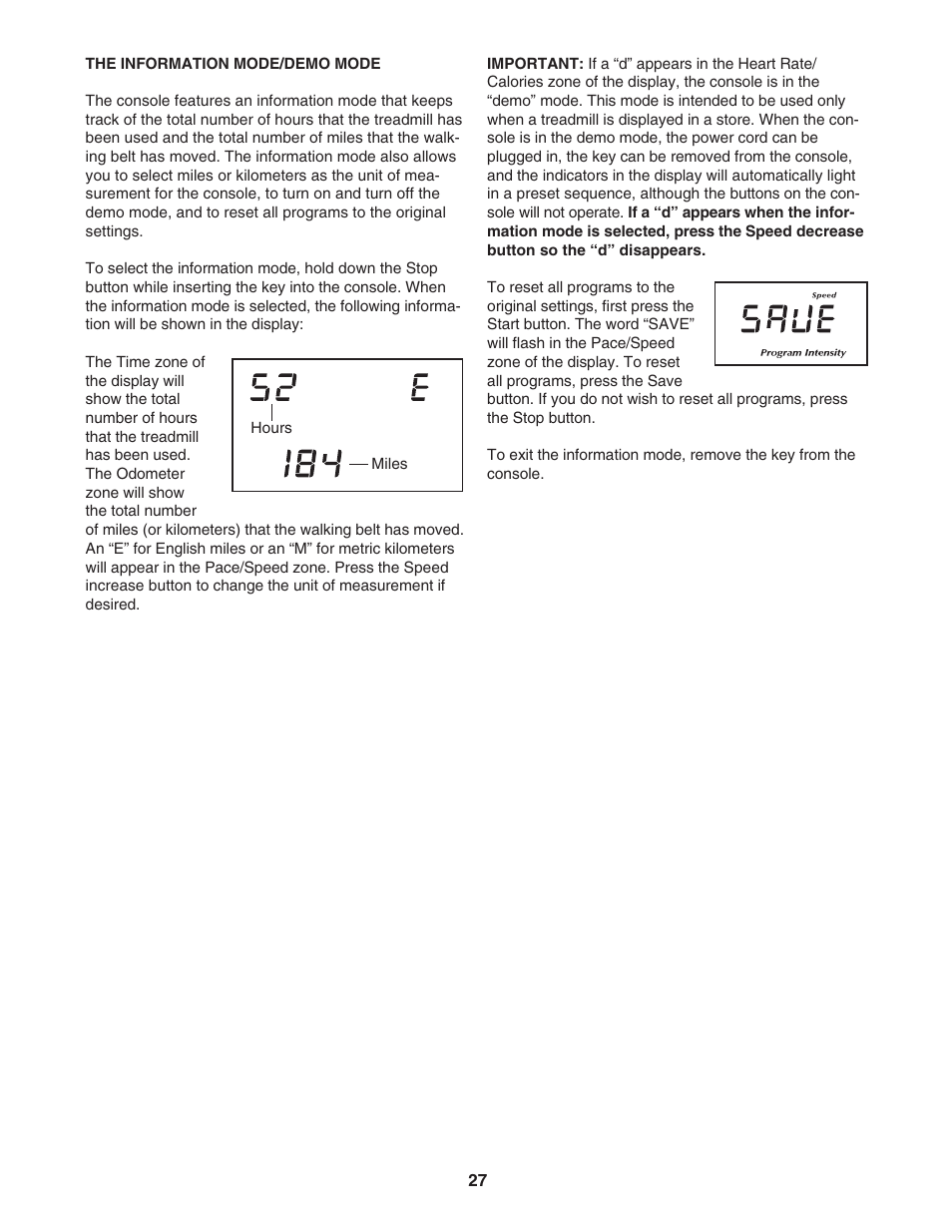 NordicTrack R 7200 treadmill NTL2295 M.0 User Manual | Page 27 / 38