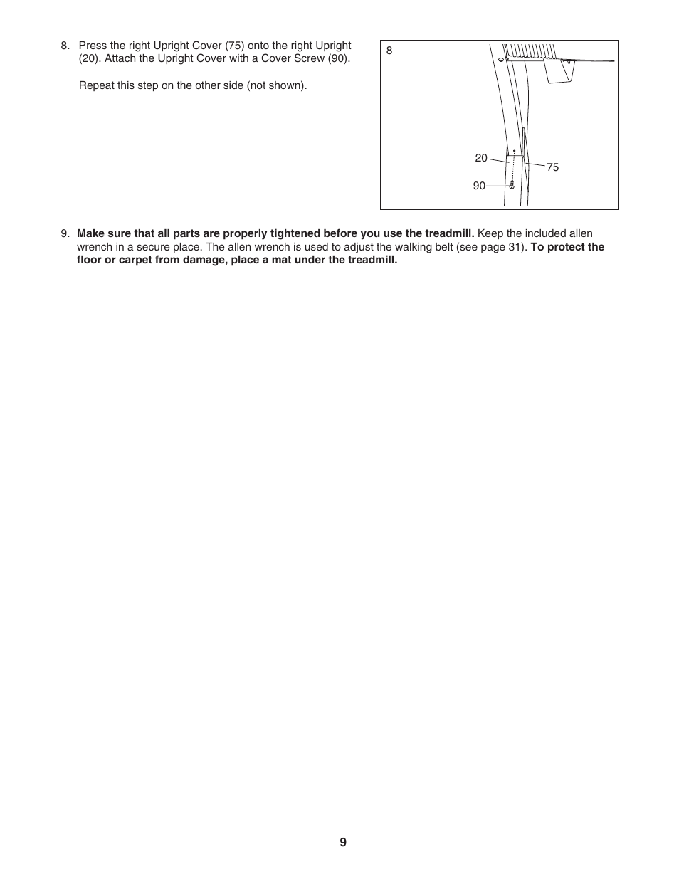 NordicTrack R 7200 treadmill NTL2295 M.0 User Manual | Page 9 / 38
