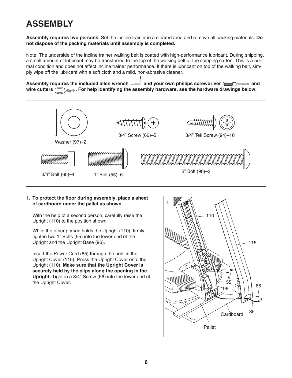 Assembly | NordicTrack Incline Trainer NTK14940 User Manual | Page 6 / 38