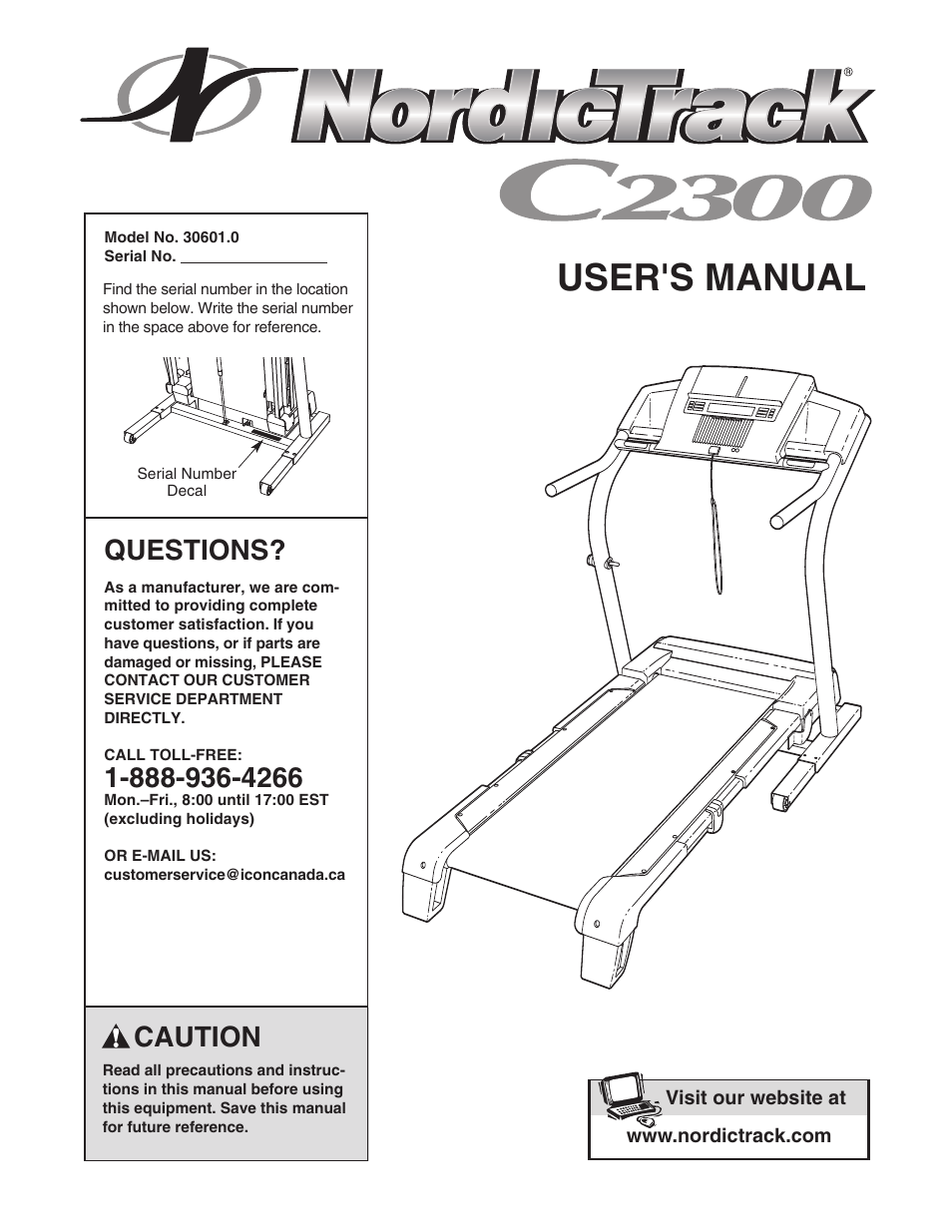 NordicTrack C2300 30601.0 User Manual | 38 pages