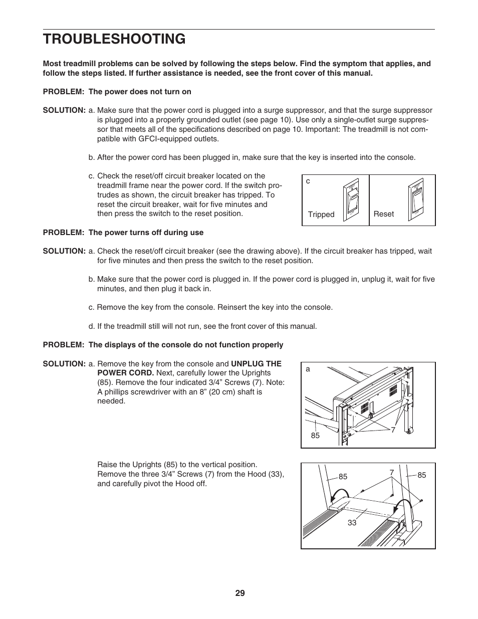 Troubleshooting | NordicTrack C2300 30601.0 User Manual | Page 29 / 38