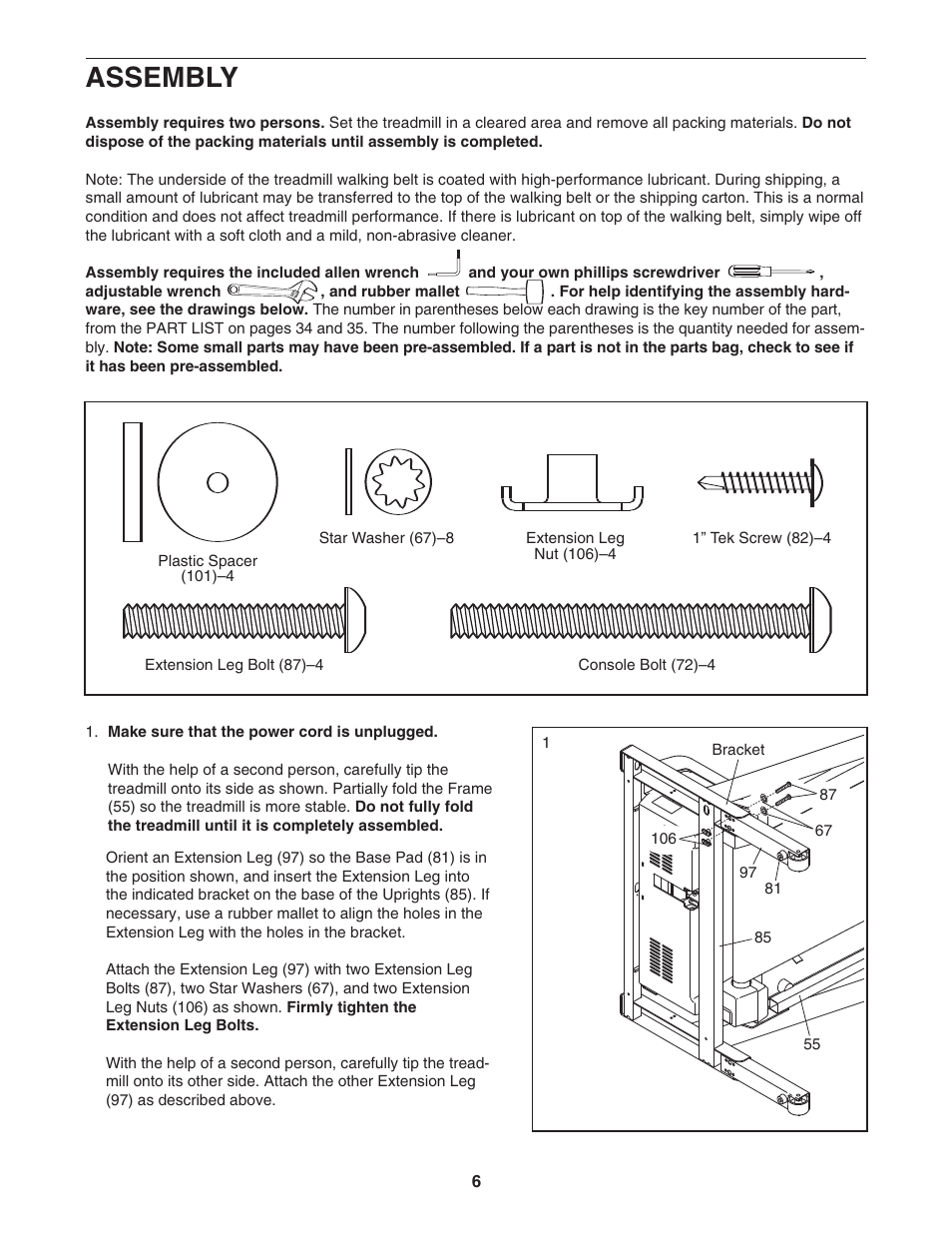 Assembly | NordicTrack C2300 30601.0 User Manual | Page 6 / 38