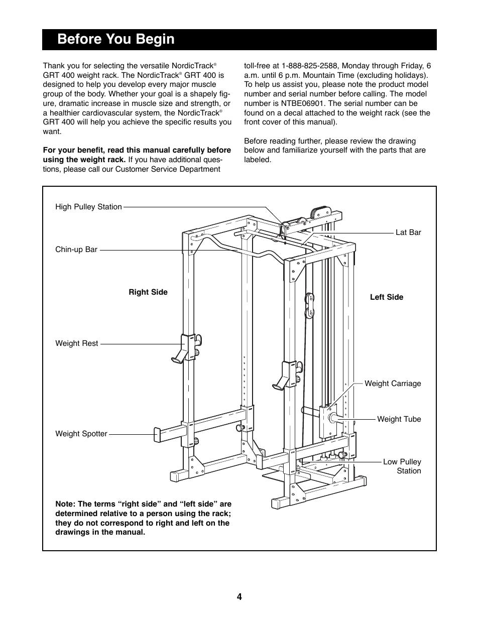Before you begin | NordicTrack NTBE06901 User Manual | Page 4 / 19