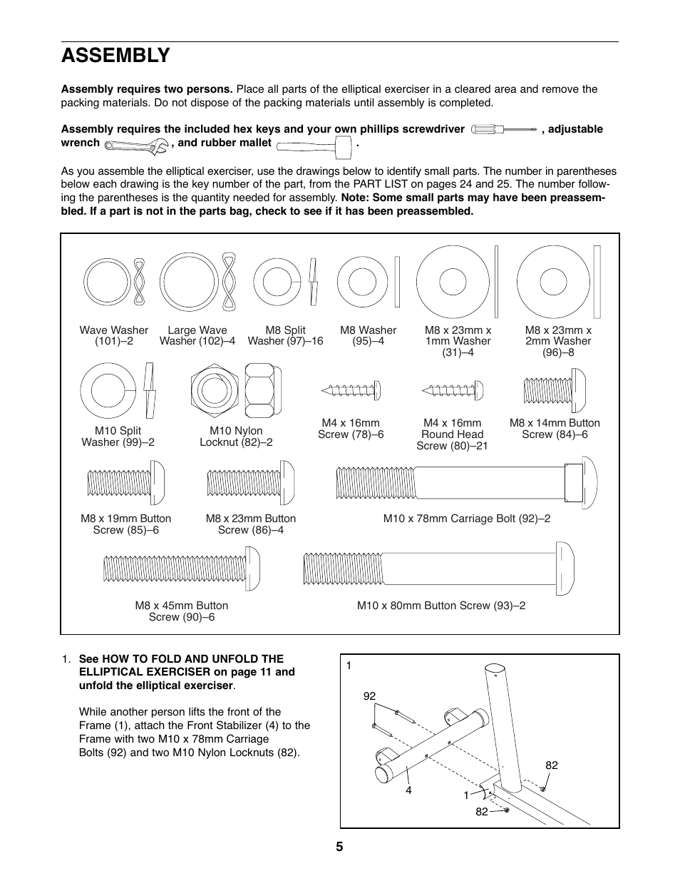 Assembly | NordicTrack NTEL7506.0 User Manual | Page 5 / 28