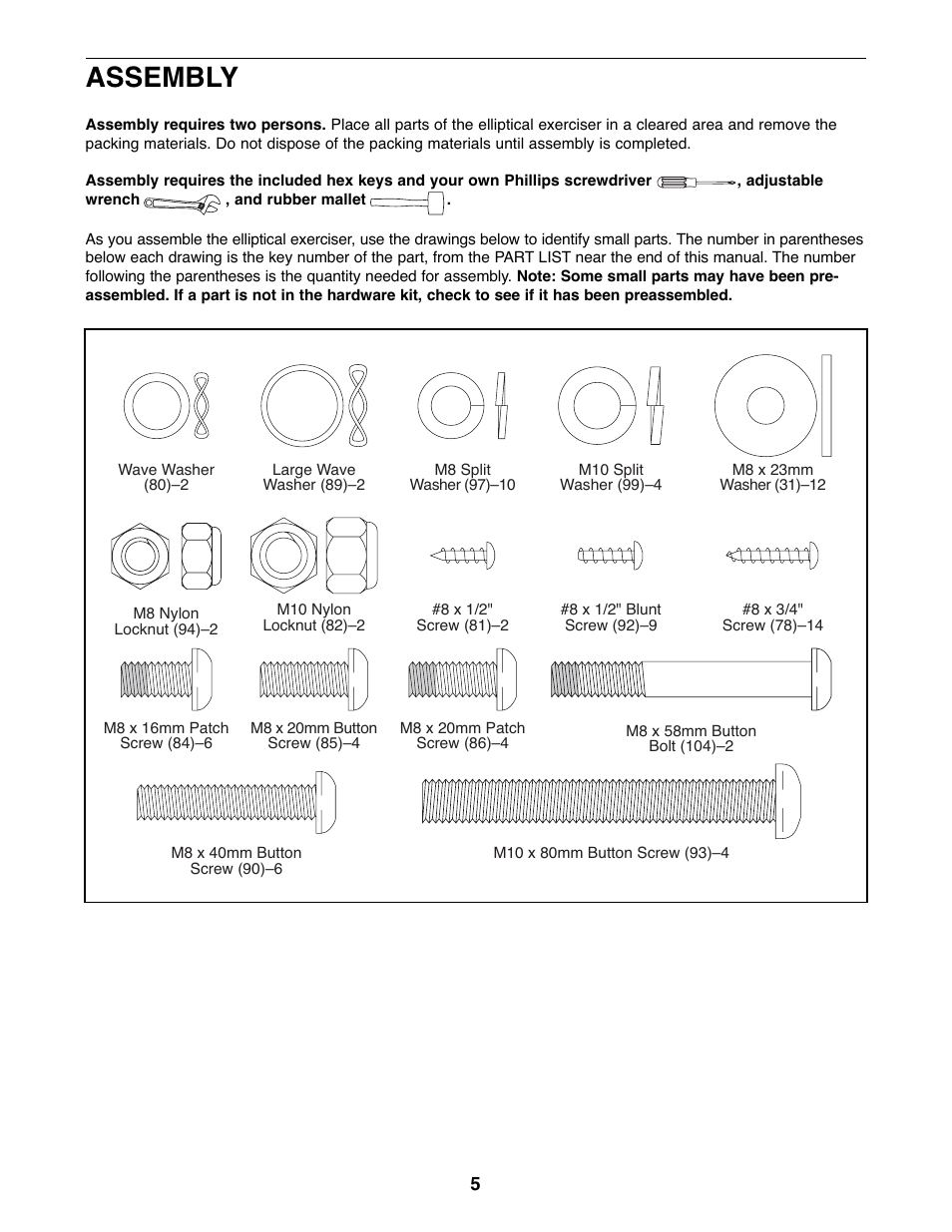 Assembly | NordicTrack ASR630 831.23765.1 User Manual | Page 5 / 28