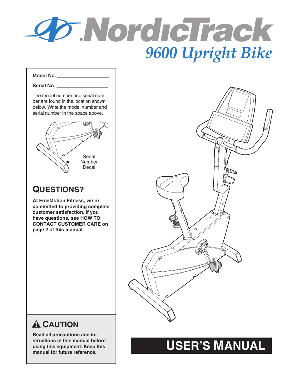 NordicTrack 9600 User Manual | 35 pages