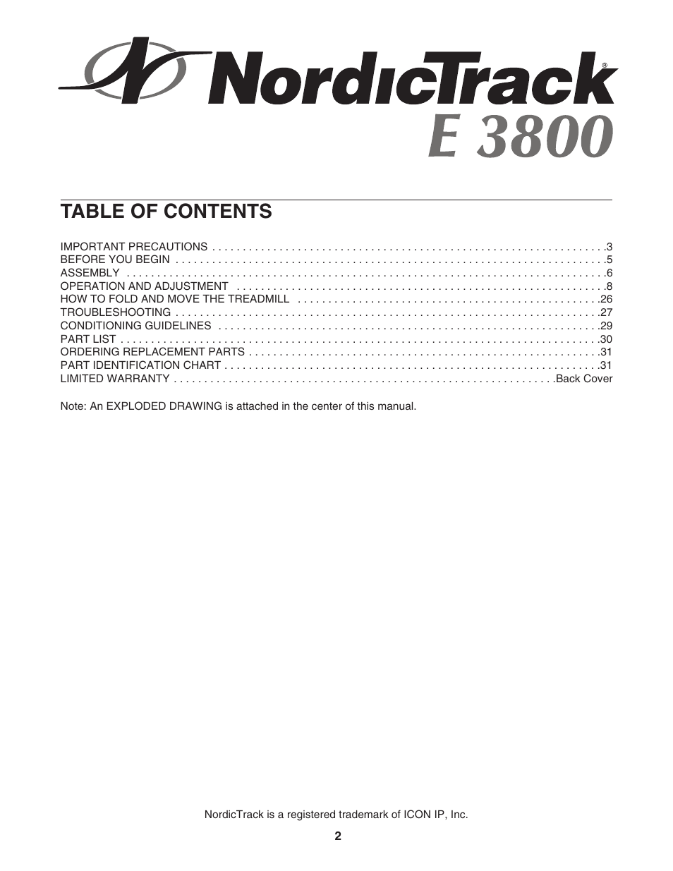 NordicTrack NTL19921 User Manual | Page 2 / 34
