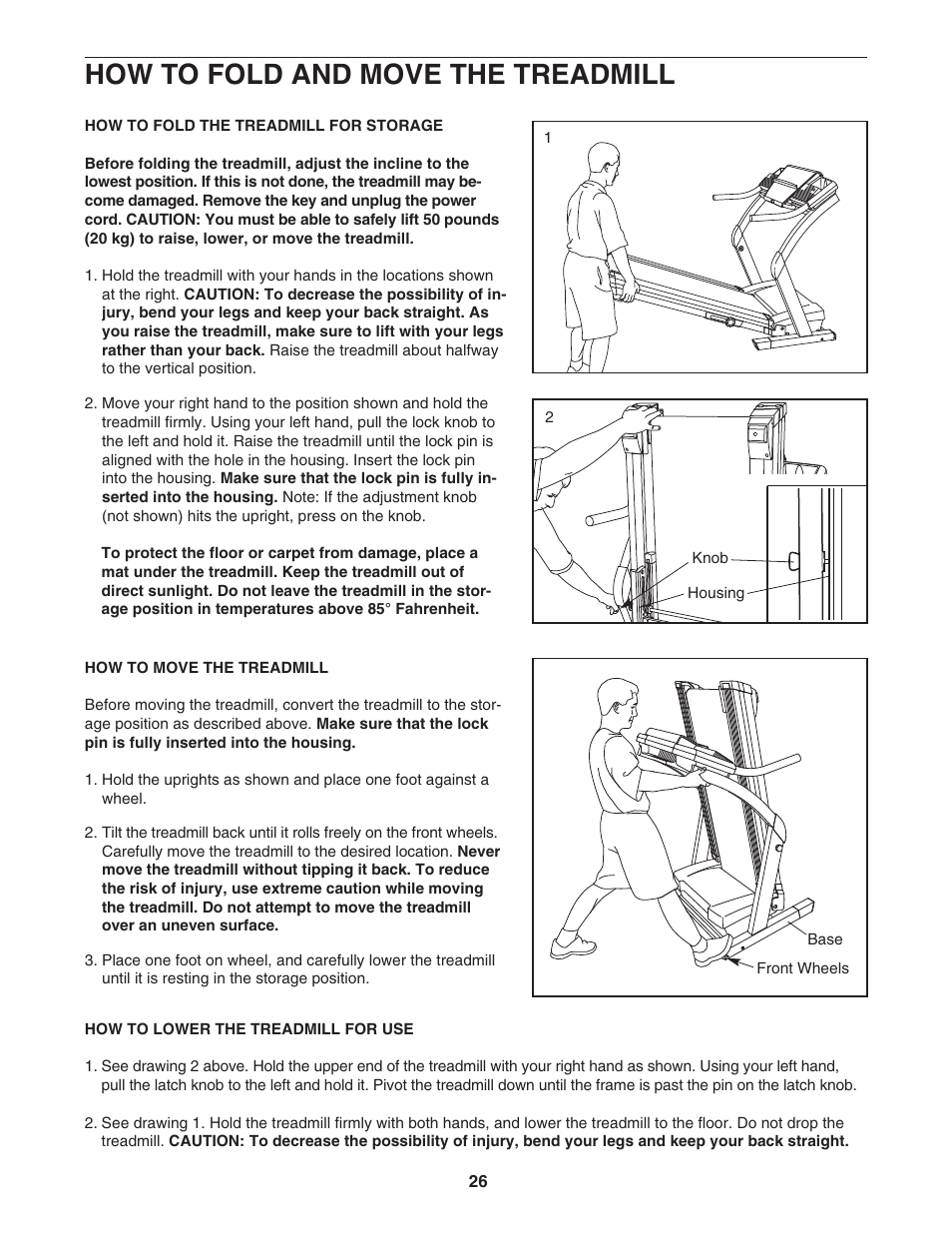 How to fold and move the treadmill | NordicTrack NTL19921 User Manual | Page 26 / 34