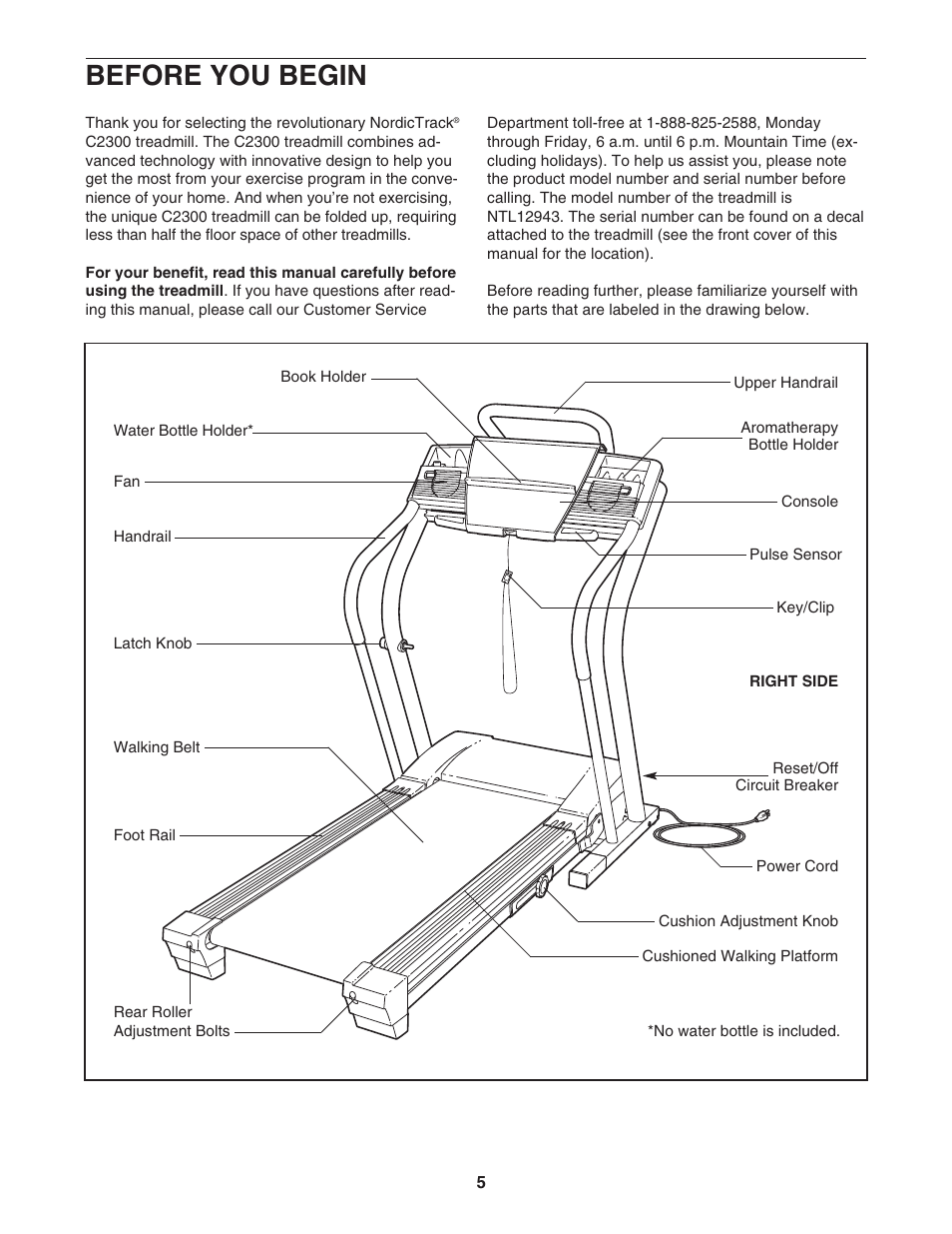 Before you begin | NordicTrack C 2300 NTL12943 User Manual | Page 5 / 34