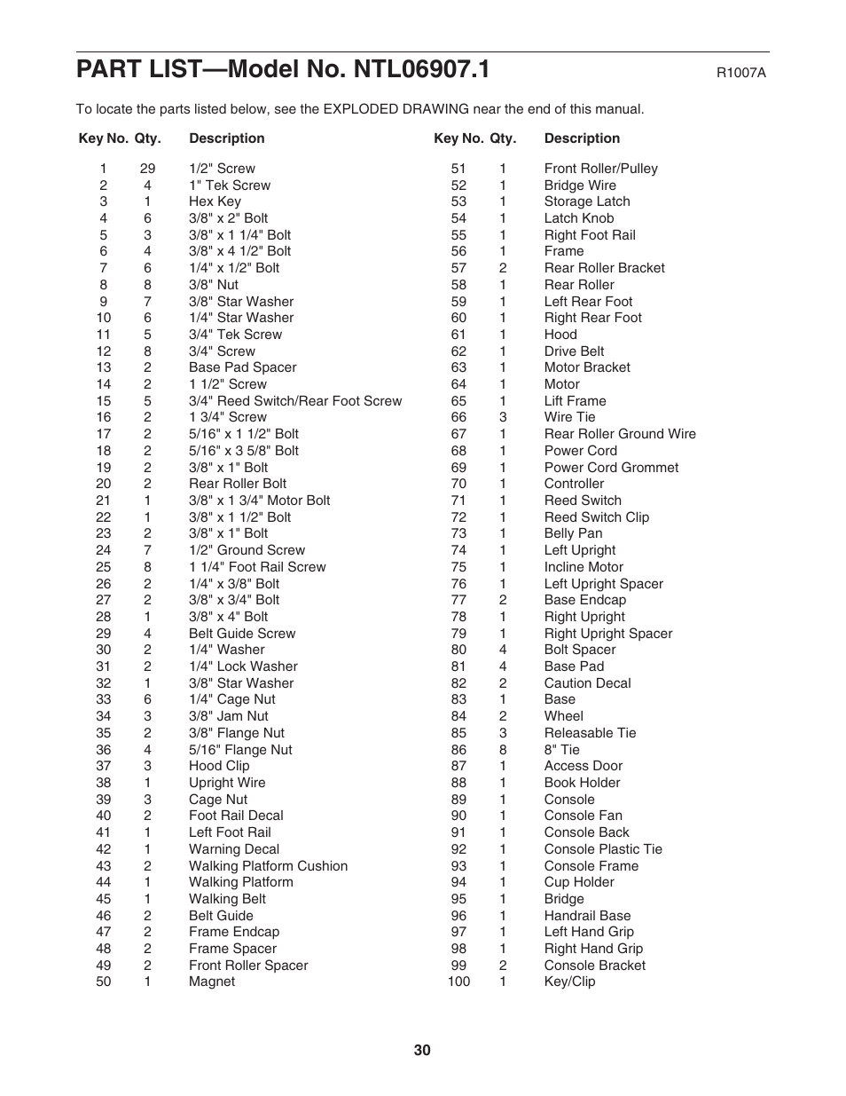 NordicTrack NTL06907.1 User Manual | Page 30 / 36