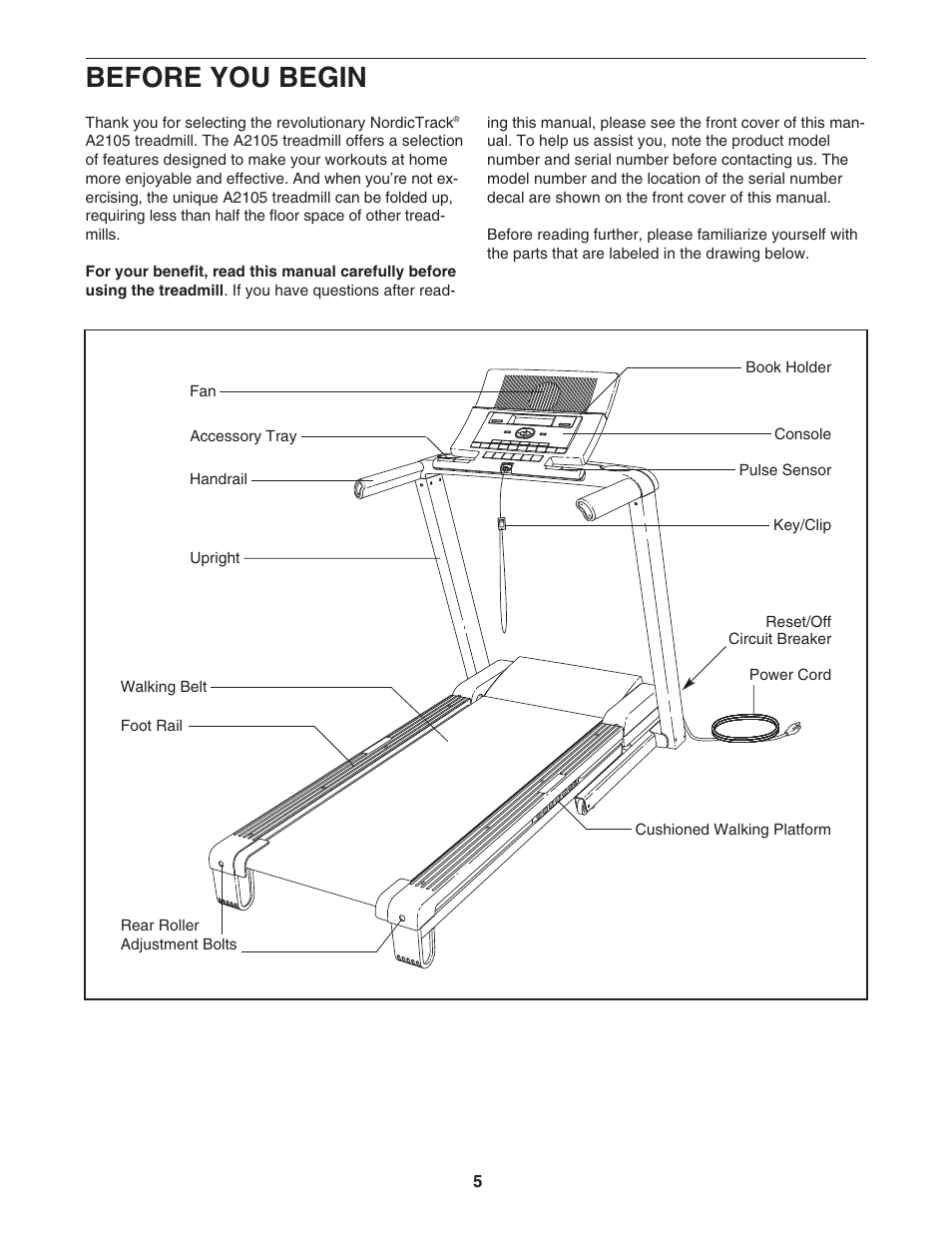 Before you begin | NordicTrack NTL06907.1 User Manual | Page 5 / 36
