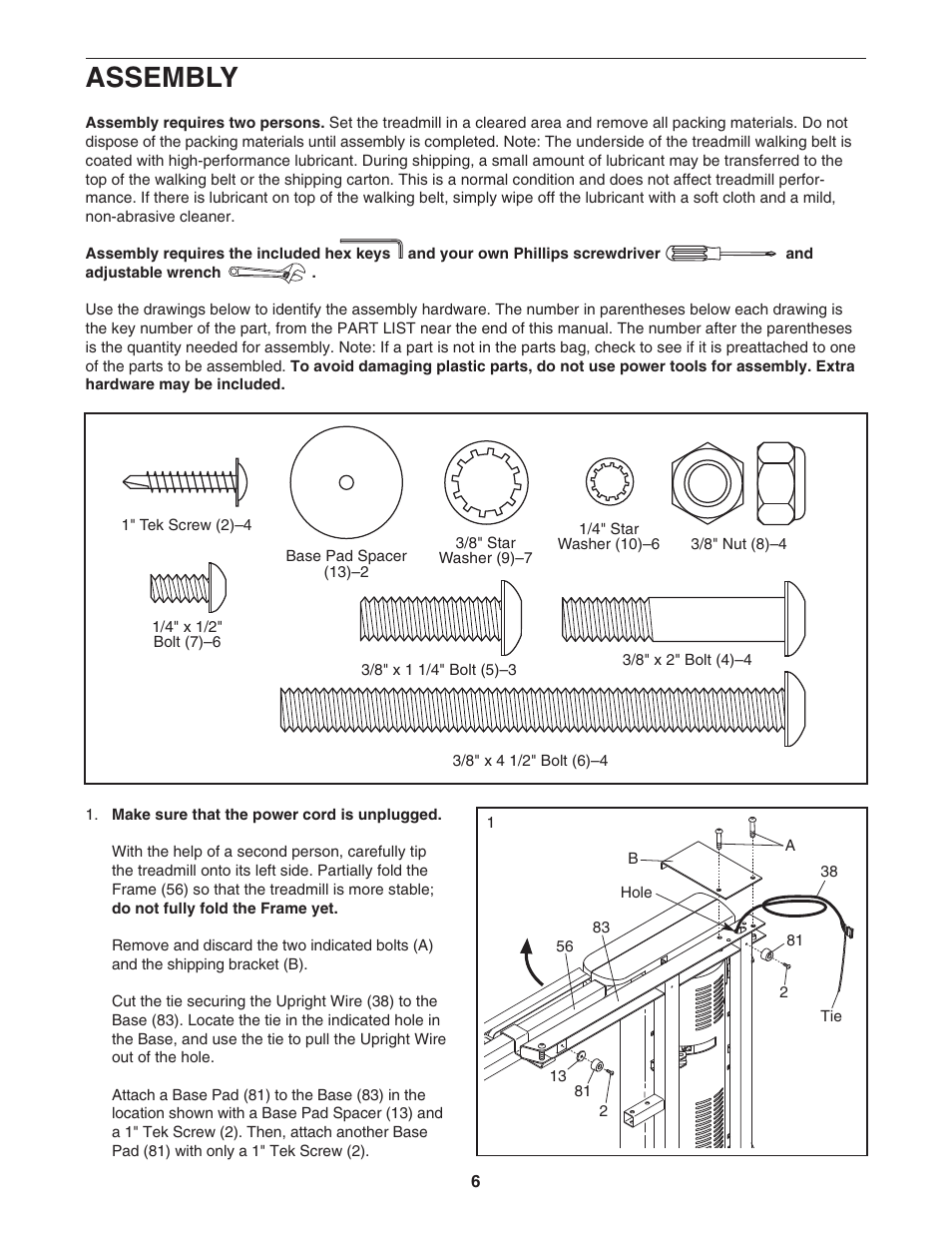 Assembly | NordicTrack NTL06907.1 User Manual | Page 6 / 36