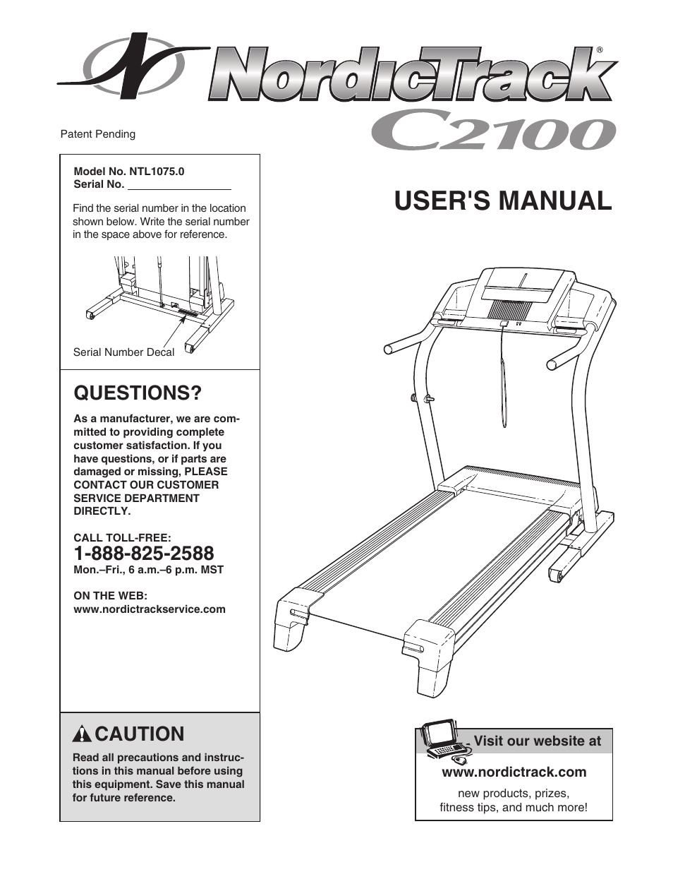 NordicTrack C2100 NTL1075.0 User Manual | 34 pages