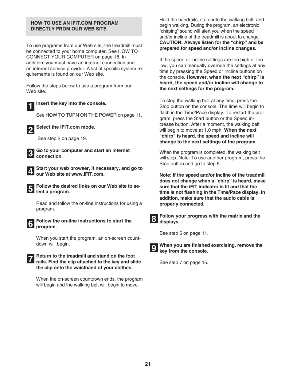 NordicTrack C2100 NTL1075.0 User Manual | Page 21 / 34