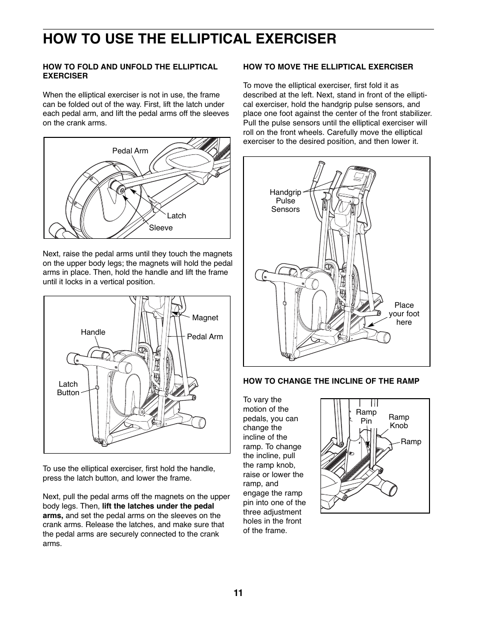 How to use the elliptical exerciser | NordicTrack 23667.0 User Manual | Page 11 / 28