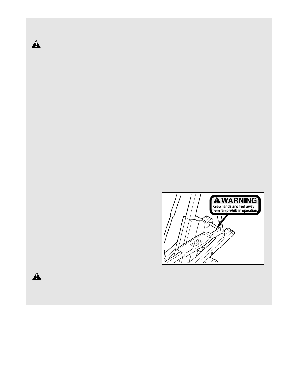 Important precautions warning, Warning | NordicTrack VGR990 NTEL12900 User Manual | Page 3 / 24