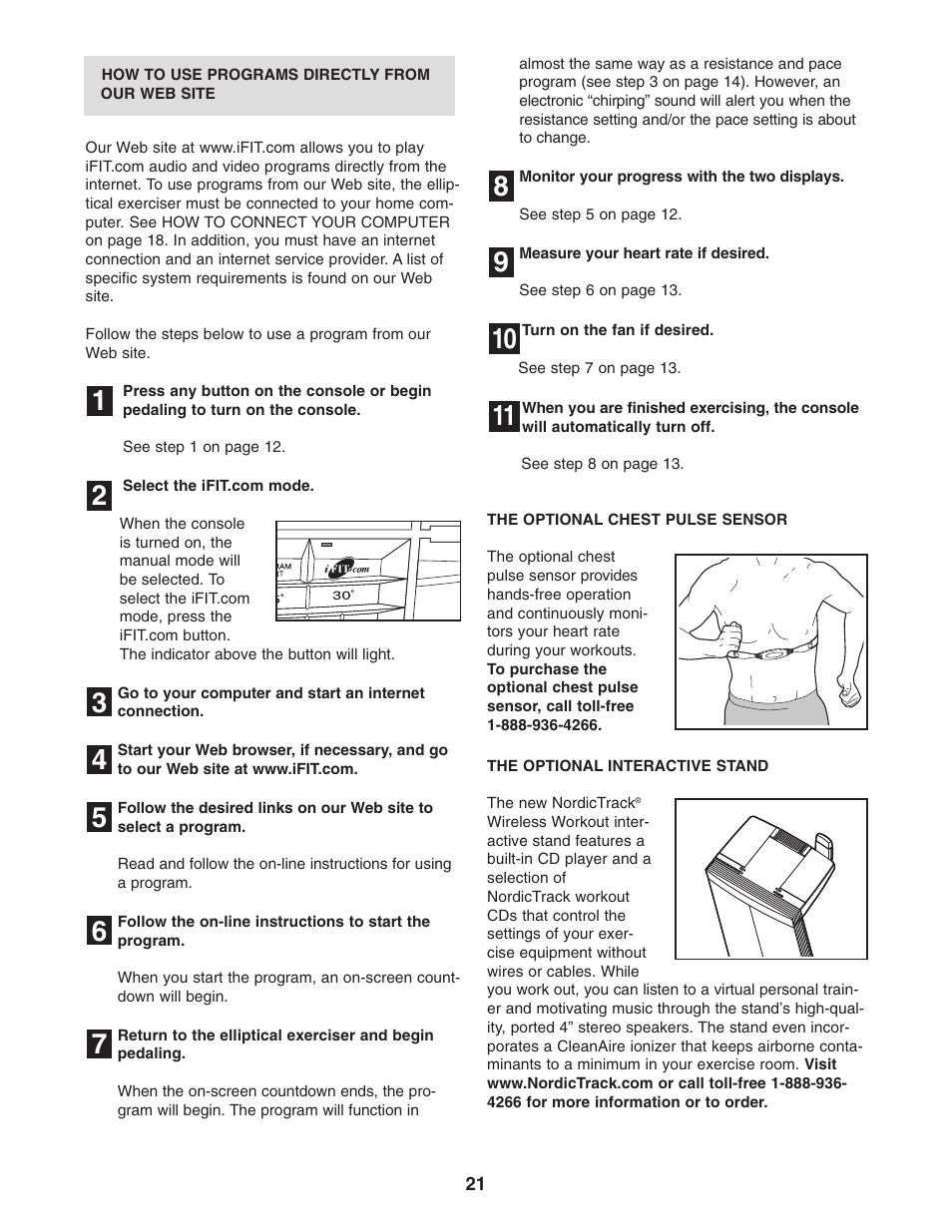 NordicTrack NCCEL09940 User Manual | Page 21 / 28