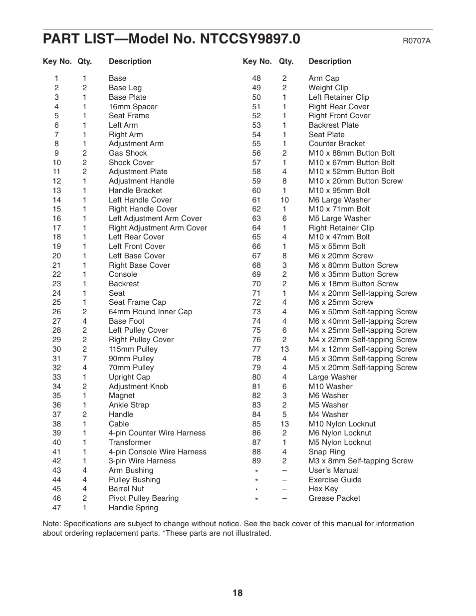 NordicTrack PT3 NTCCSY9897.0 User Manual | Page 18 / 20