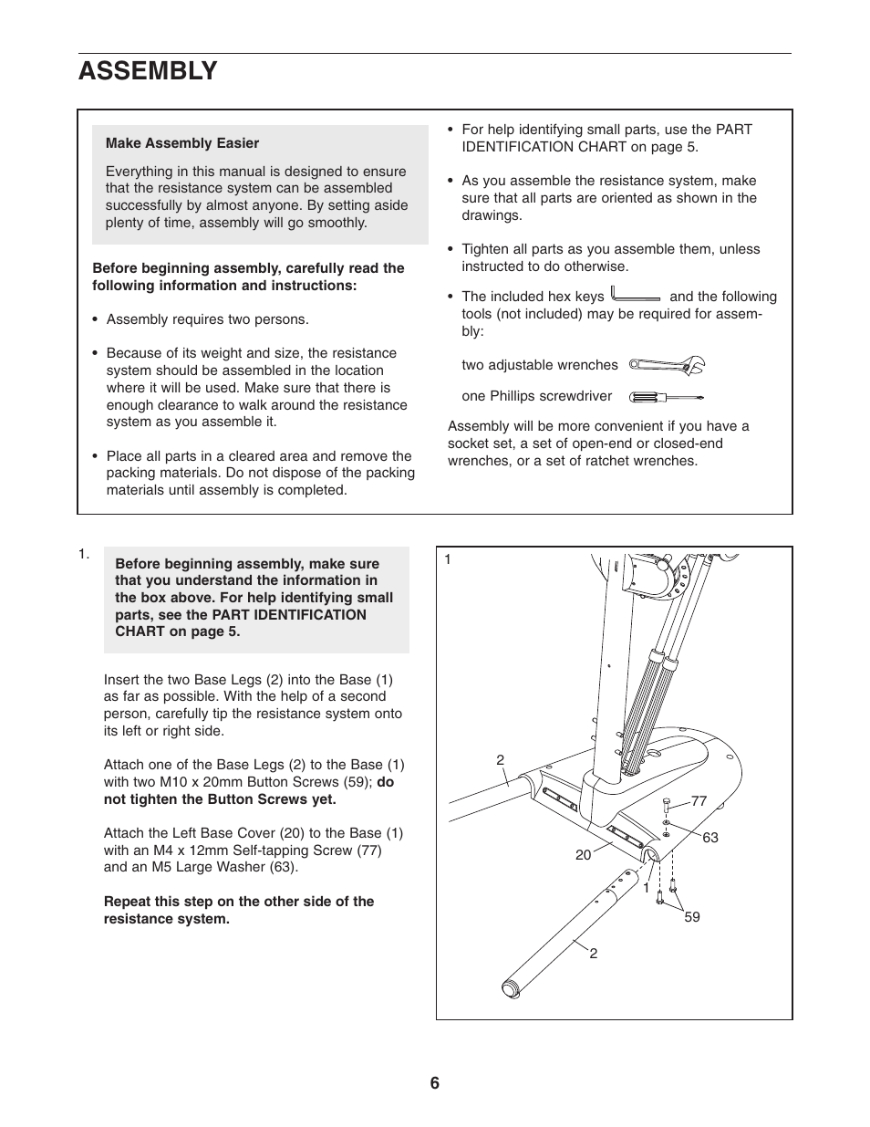 Assembly | NordicTrack PT3 NTCCSY9897.0 User Manual | Page 6 / 20