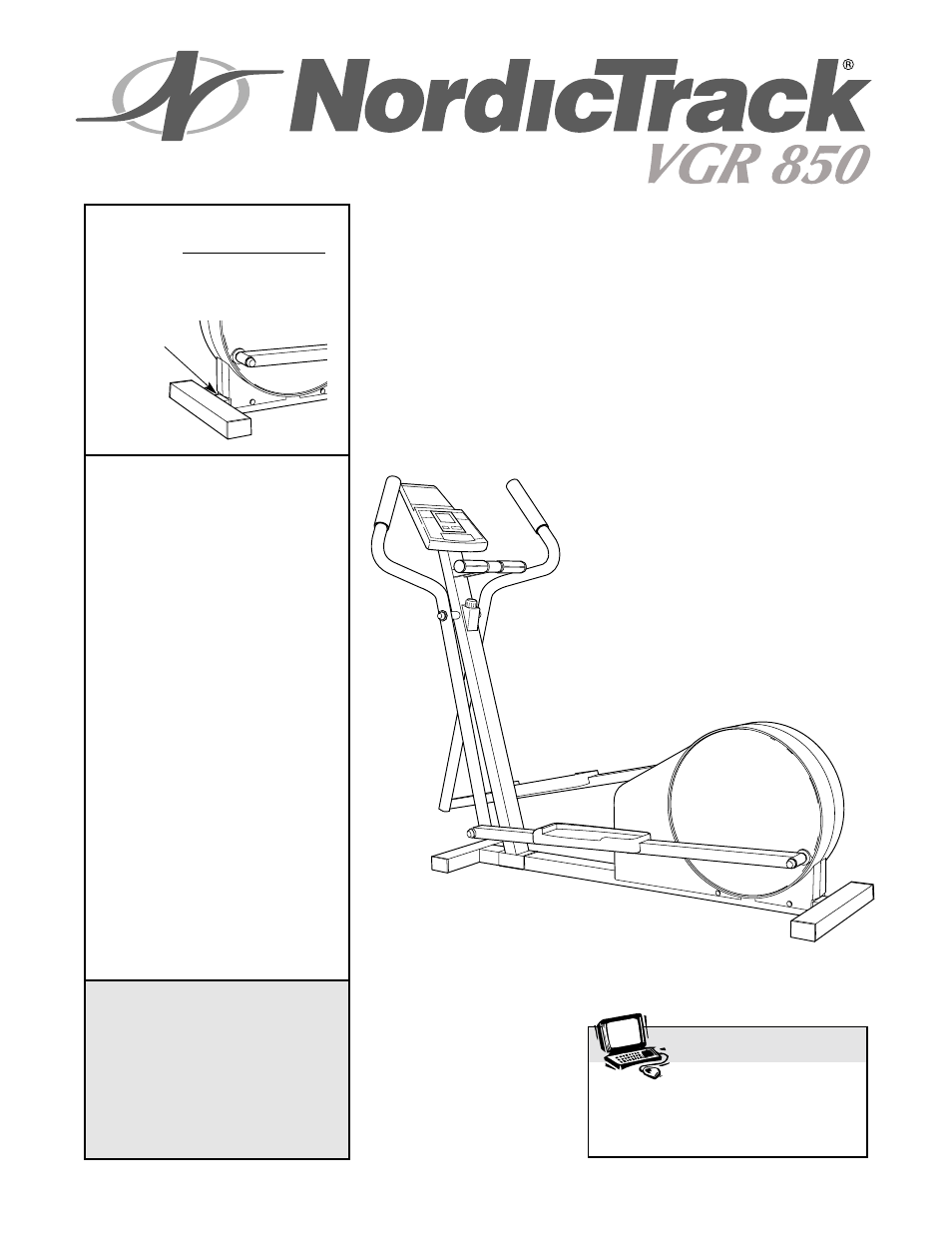 NordicTrack VGR 850 User Manual | 20 pages