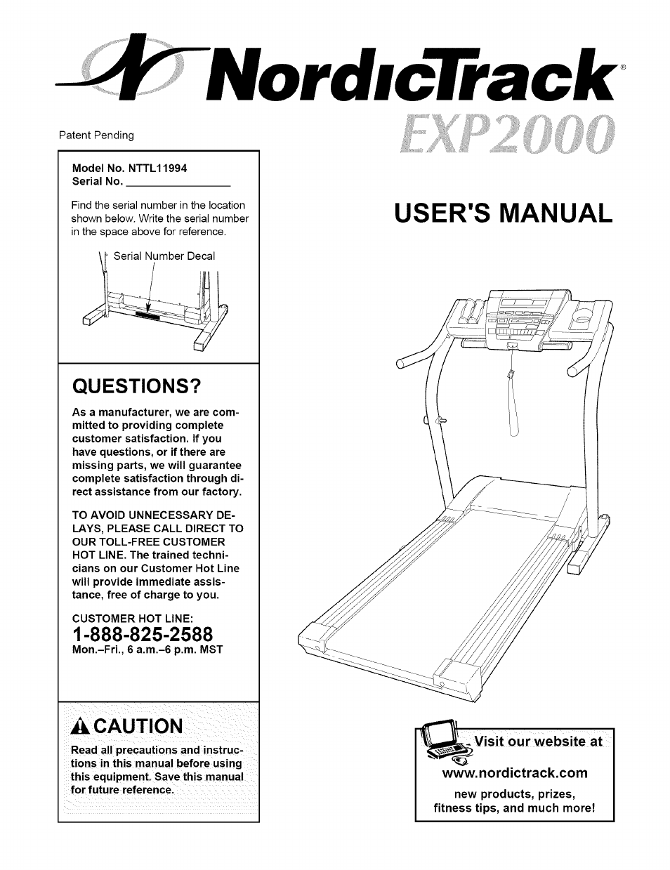 NordicTrack EXP2000 NTTL11994 User Manual | 33 pages