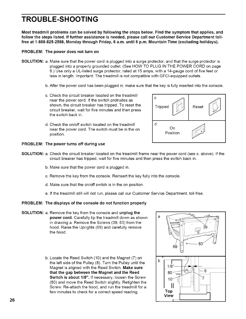 Trouble-shooting, Problem: the power does not turn on, Problem: the power turns off during use | NordicTrack EXP2000 NTTL11994 User Manual | Page 26 / 33