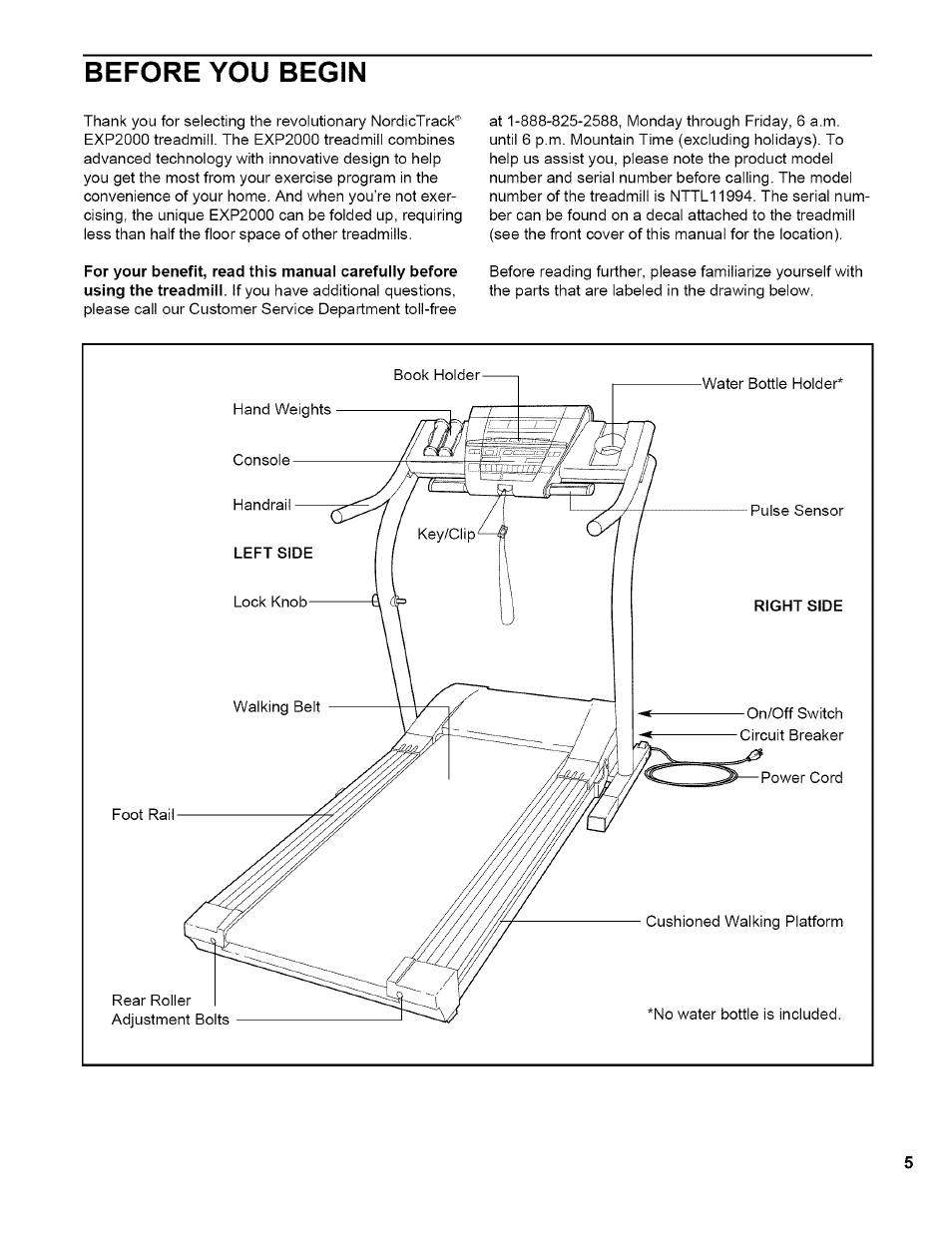 Before you begin | NordicTrack EXP2000 NTTL11994 User Manual | Page 5 / 33