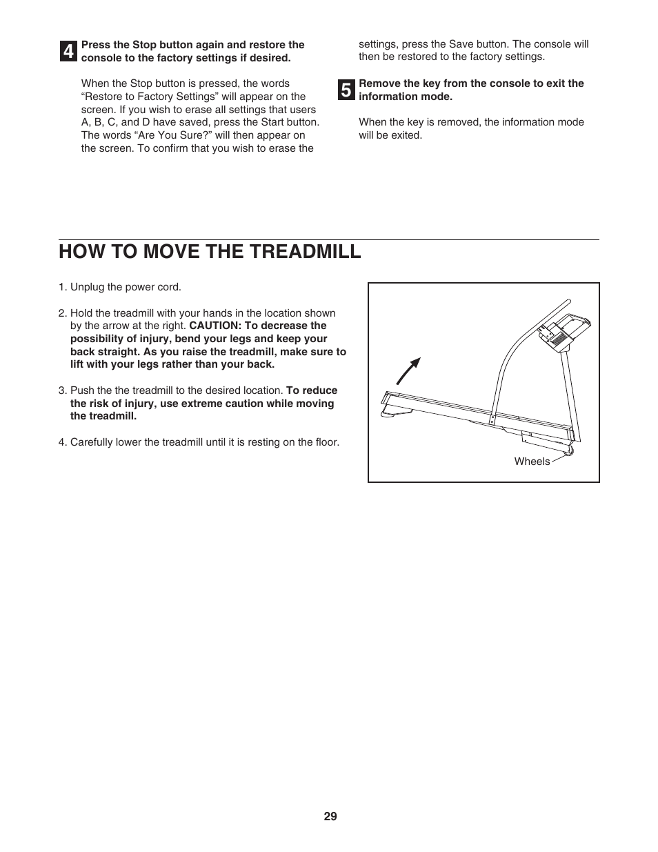 How to move the treadmill | NordicTrack 30505.0 User Manual | Page 29 / 38
