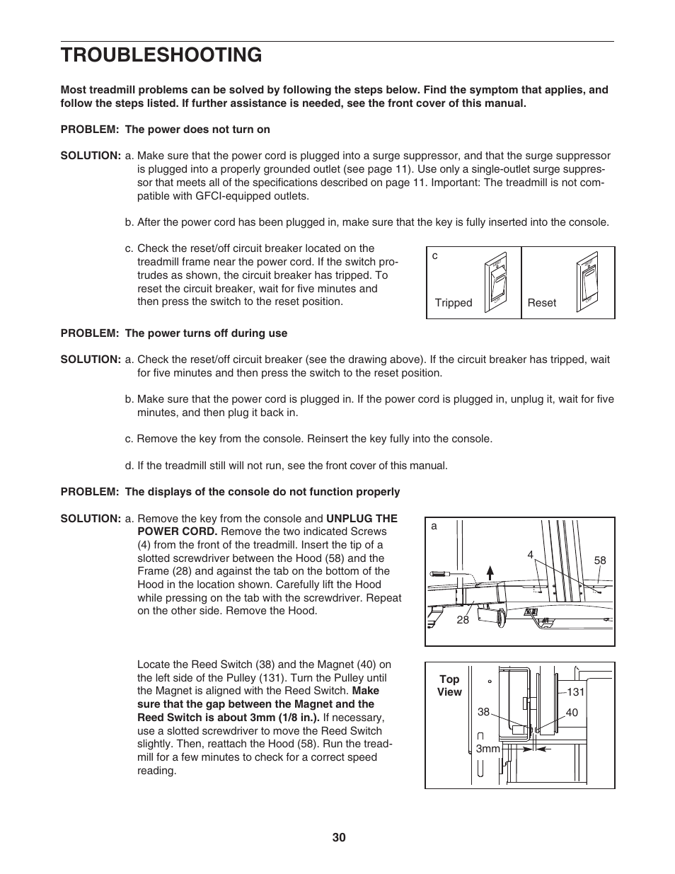 Troubleshooting | NordicTrack 30505.0 User Manual | Page 30 / 38