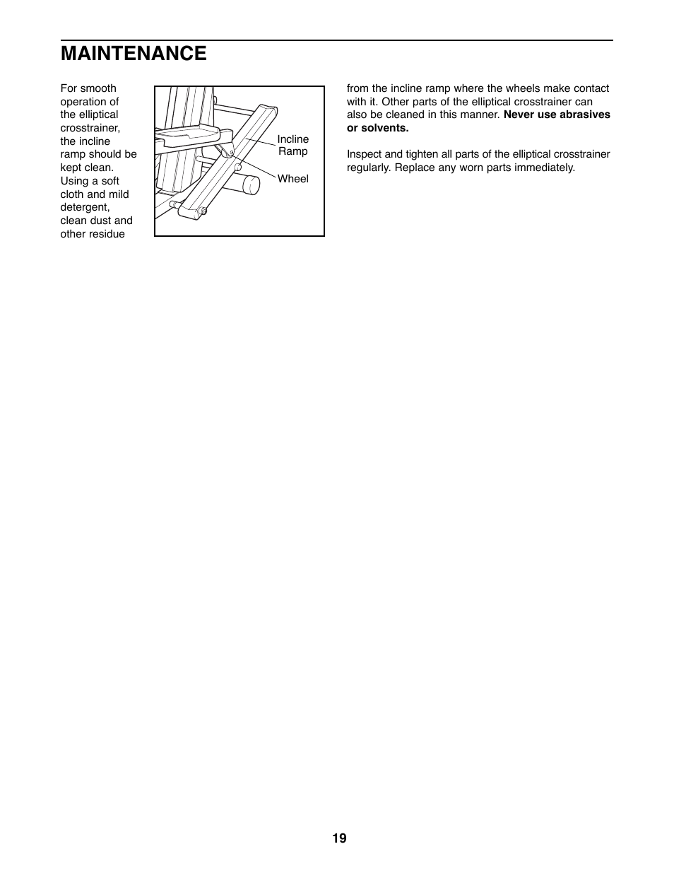 Maintenance | NordicTrack NTEL11990 User Manual | Page 19 / 24