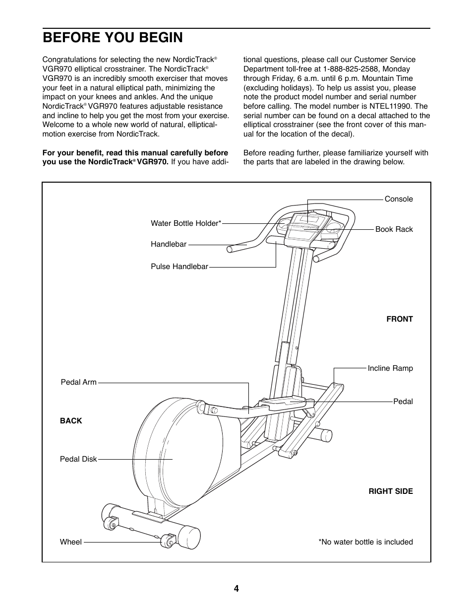 Before you begin | NordicTrack NTEL11990 User Manual | Page 4 / 24