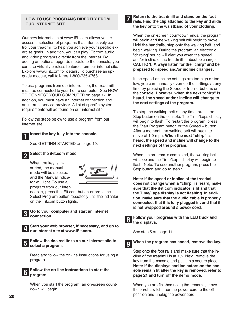 NordicTrack EXP1000 NTTL09990 User Manual | Page 20 / 30