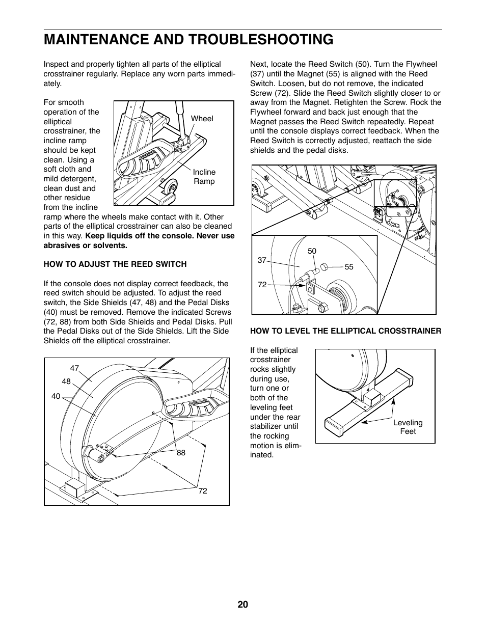 Maintenance and troubleshooting | NordicTrack 831.298650 User Manual | Page 20 / 24