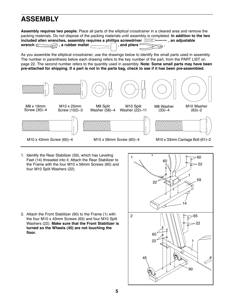 Assembly | NordicTrack 831.298650 User Manual | Page 5 / 24