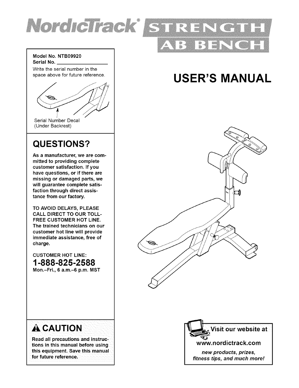 NordicTrack NTB09920 User Manual | 12 pages